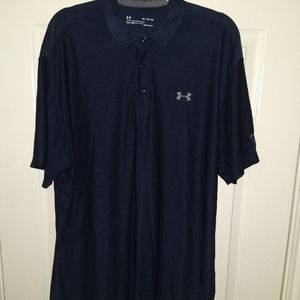 Under Armour Loose Blue Short Sleeve Polo Shirt Men's sz XL